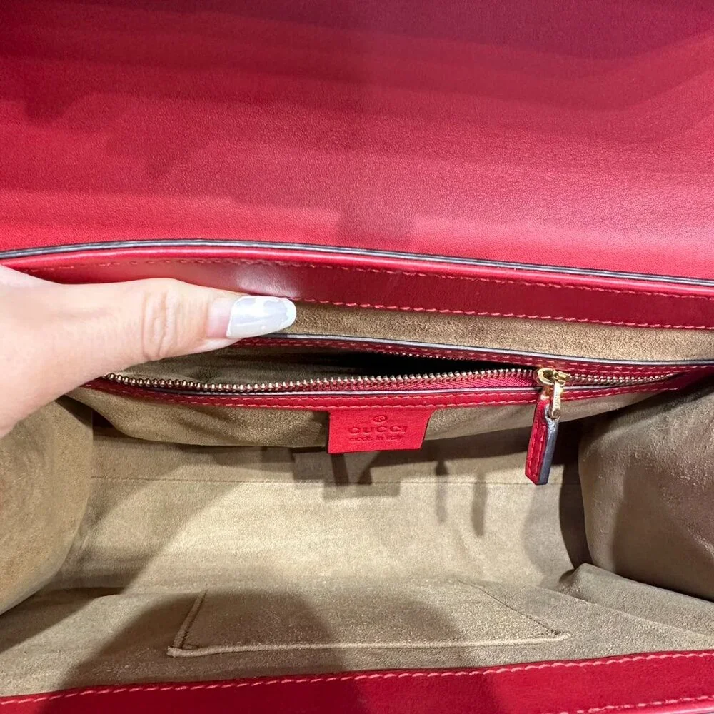 Gucci GG Logo Supreme With Top Handle Padlock Shoulder Bag Crossbody - Picture 7 of 9